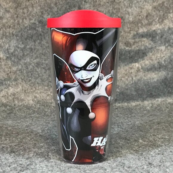 DC Comics "Mad Love" Harley Quinn and The Joker 24 OZ Travel Cup - Picture 2 of 8